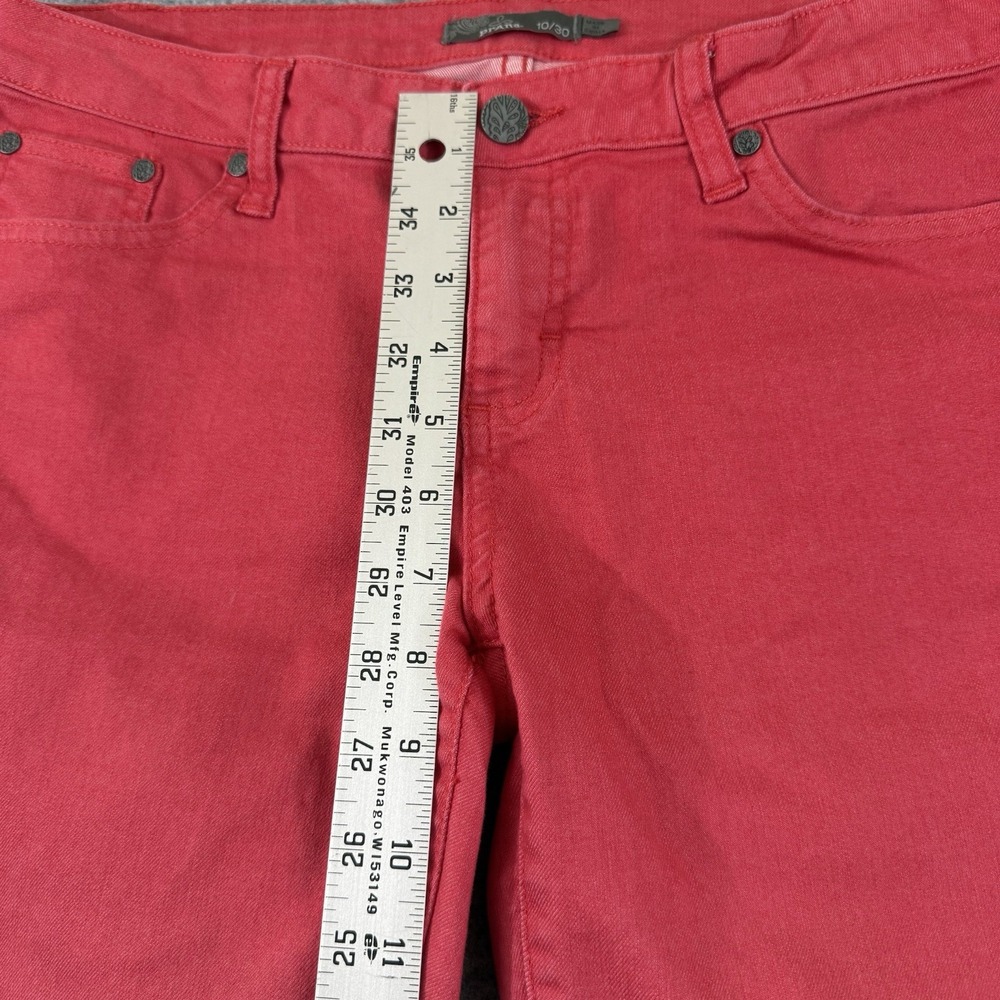 prAna Jett Organic Cotton Stretch Skinny  Cropped Jeans Pink Ombre ‎ Zip Size 10 - Picture 4 of 8